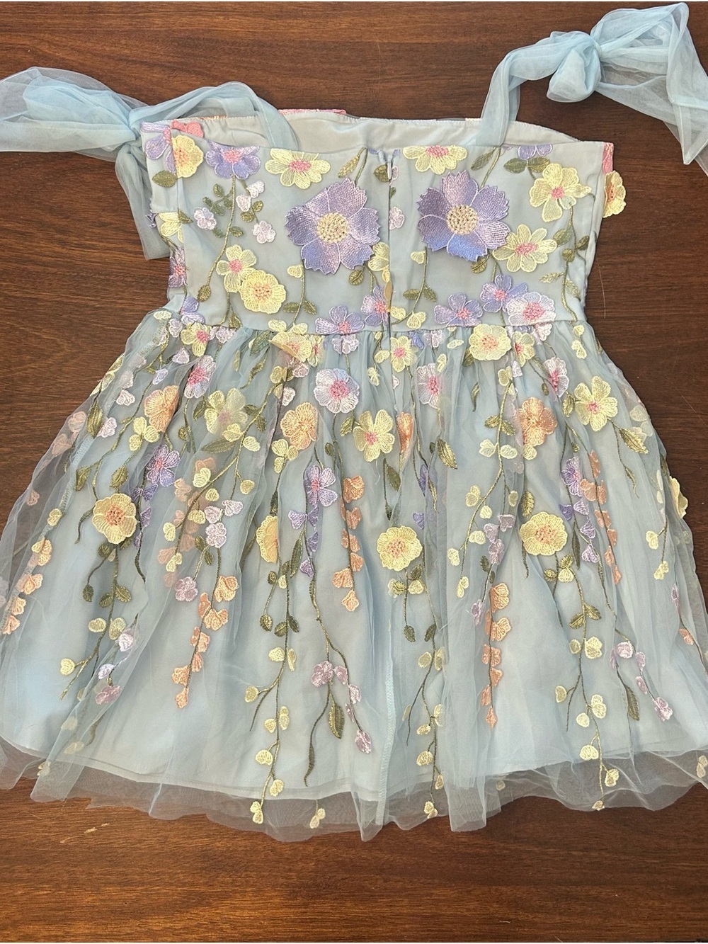 Lulu's Pastel Blue Floral Embroidered Mini Dress - Picture 5 of 8